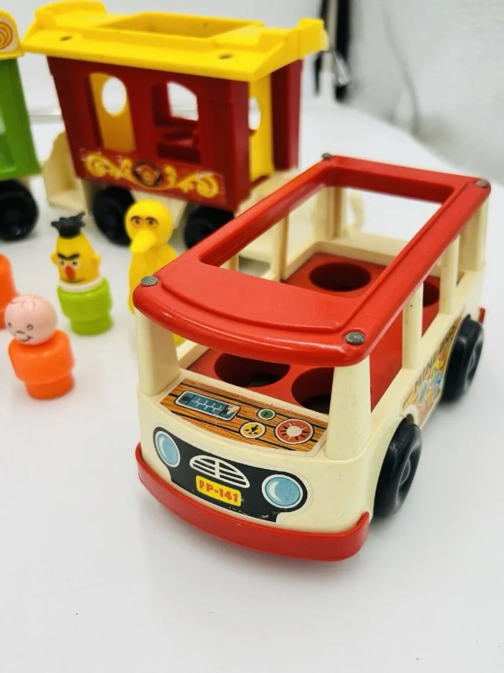 Vintage 1973 Fisher Price Little People Play Family Circus Train Set and Minibus